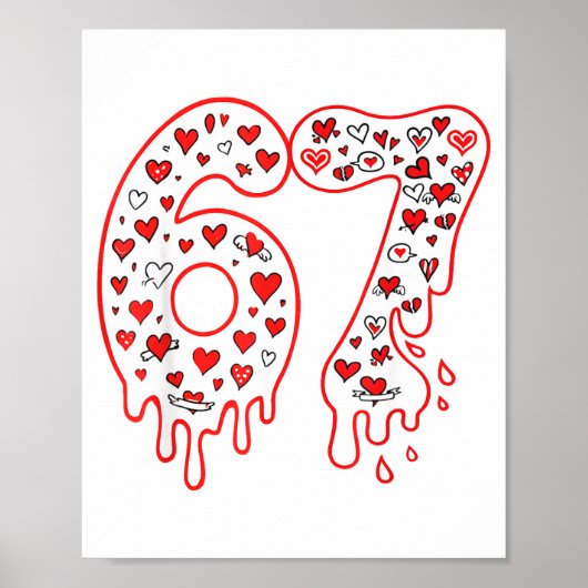 67 Eis-Drip-Meme Six Seven Gen Alpha Valenti Poster (Vorne)
