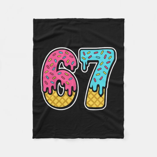 67 Eis-Drip-Meme Six Seven Lustig Gen Alpha D Fleecedecke (Vorderseite)