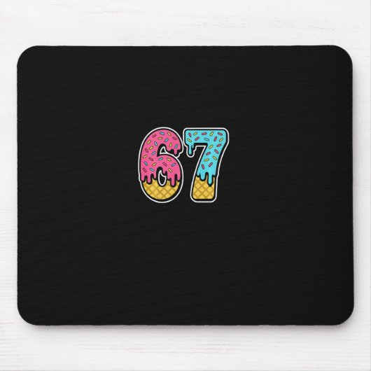 67 Eis-Drip-Meme Six Seven Lustig Gen Alpha D Mousepad (Vorne)