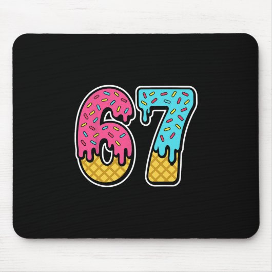67 Eis-Drip-Meme Six Seven Lustig Gen Alpha D Mousepad (Vorne)