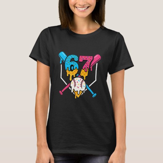 67 Eis-Drip-Sell-Meme Sechs Sieben Gen Alpha Sl T-Shirt (Vorderseite)