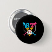 67 Eis-Drip-Sell-Meme Six Seven Gen Alpha Sl Button (Vorne & Hinten)