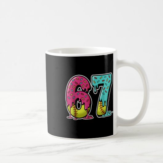 67 Eis Drip Softball Gen Alpha Slang Six Sev Kaffeetasse (Rechts)