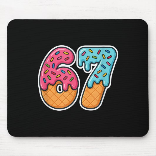 67 Eis Meme Drip Six Seven Slang Gen Alpha Mousepad (Vorne)