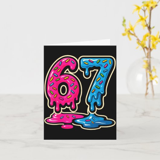 67 Eis Meme Six Seven  Karte (Gelbe Blume)