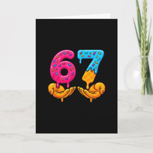 67 Eis-Tropf-Funny 6 7 Sechs Sieben Gen Alpha Ich Karte (Vorderseite)