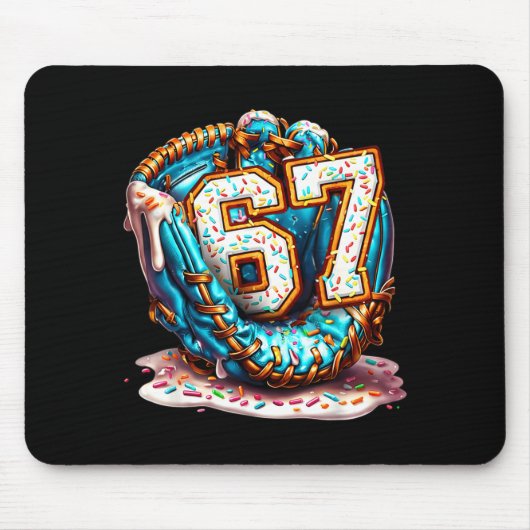 67 Eis-Tropf Lustig Sechs Sieben Baseball  Mousepad (Vorne)