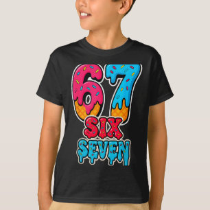 67 Eis tropft Lustiges Six Seven Gen Alpha Meme S T-Shirt