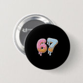 67 Eiscreme 67 Meme Lustig Six Seven Gen Alpha Män Button (Vorne & Hinten)