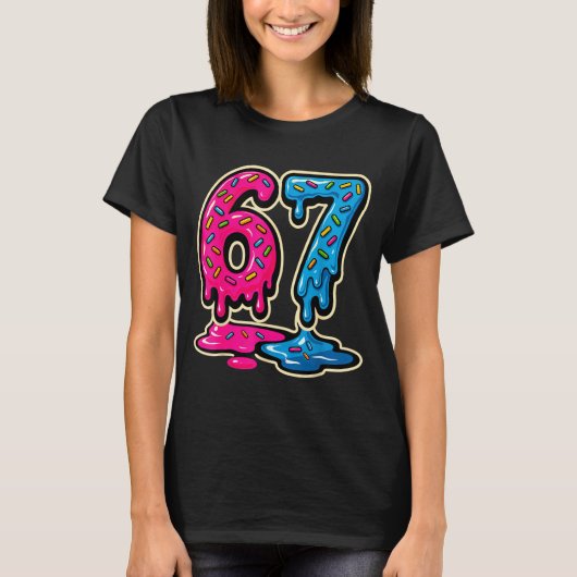 67 Eiscreme Meme Six Seven T-Shirt (Vorderseite)