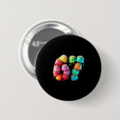 67 Eiscreme-Schöpf-Tropfen-Nummer Bunte Sport-Stil Button (Vorne & Hinten)