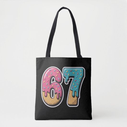 67 Eiscreme-Tropf-Meme Lustig Six Seven Gen Alpha Tasche (Vorderseite)