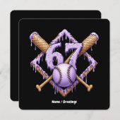 67 Eiscreme Tropfen Baseball Meme Funny Retro Spor Einladung (Vorne/Hinten)