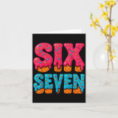 67 Eiscreme-Tropfen Meme Six Seven Gen Alpha Slang Karte (Gelbe Blume)