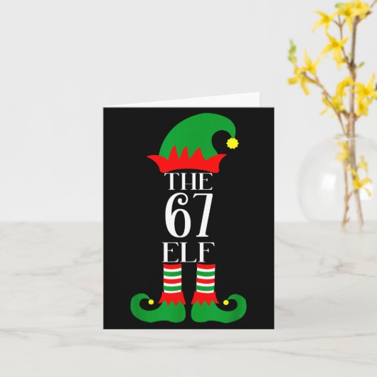 67 Elf Christmas Costume Pajama 67 Meme Gen Alpha Karte (Gelbe Blume)