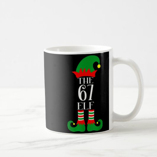 67 Elf Weihnachtskostüm Pyjama 67 Meme Gen Alpha  Kaffeetasse (Rechts)