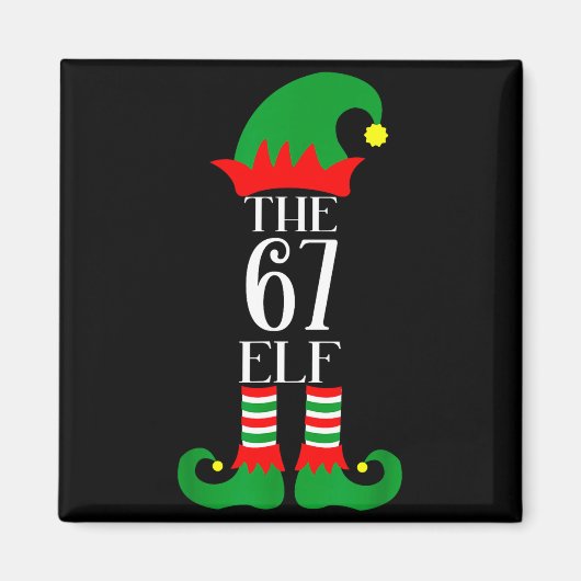 67 Elf Weihnachtskostüm Pyjama 67 Meme Gen Alpha  Magnet (Vorne)