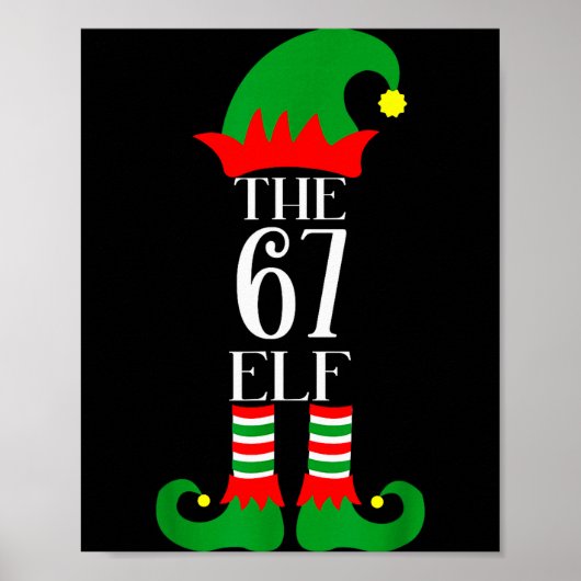 67 Elf Weihnachtskostüm Pyjama 67 Meme Gen Alpha Poster (Vorne)