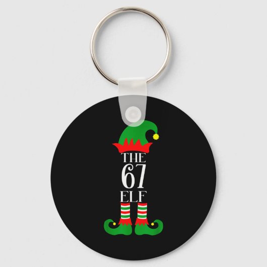 67 Elf Weihnachtskostüm Pyjama 67 Meme Gen Alpha  Schlüsselanhänger (Vorderseite)