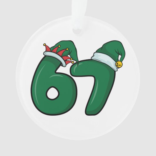 67 Elves Santa Christmas Ornament (Vorderseite)