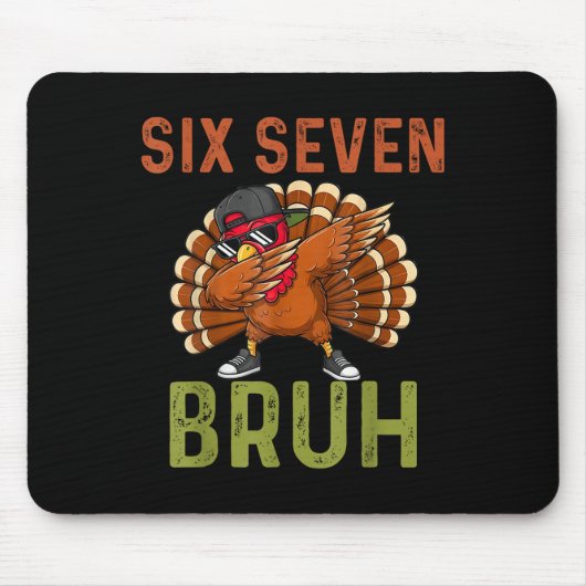 67 Erntedankfest Lustig Six Seven Meme Truthahn Ki Mousepad (Vorne)