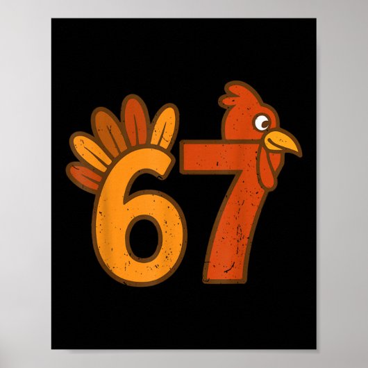 67 Erntedankfest Math Truthahn Lustiger Brainrot M Poster (Vorne)