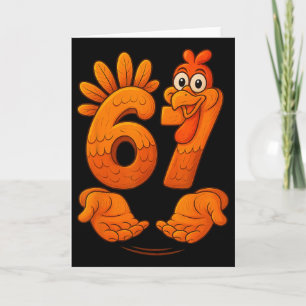 67 Erntedankfest Truthahn Lustiges Gen-Alpha-Meme  Karte