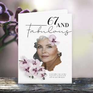 67 & Fantastische Orchideen-Foto-Geburtstagskarte Karte