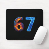 67 Feuer Eis Zahl Lustig Sechs Sieben Meme 6 7 Mousepad (Mit Mouse)