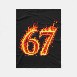 67 Feuer sechs sieben Meme Flammen Slang Zahl lust Fleecedecke