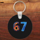 67 Fire Ice Number Funny Six Seven Meme 6 7  Schlüsselanhänger (Vorderseite)