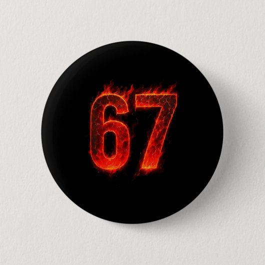 67 Flame Number Six Seven Meme 67 Kid Button (Vorderseite)