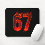 67 Flame Number Six Seven Meme 67 Kid  Mousepad (Mit Mouse)