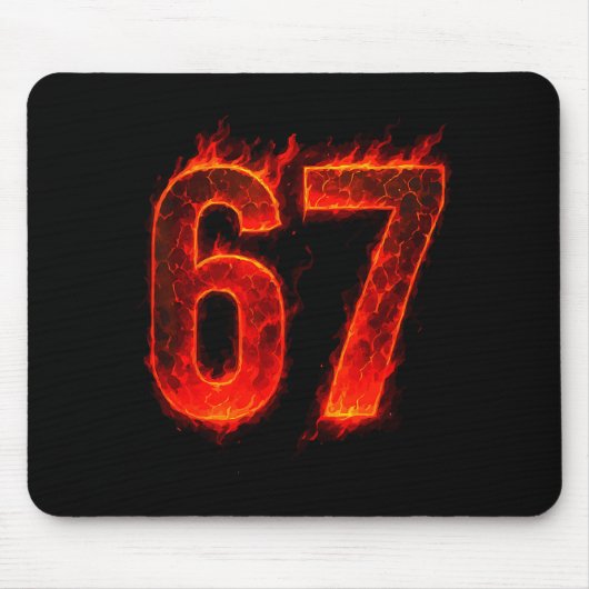 67 Flame Number Six Seven Meme 67 Kid  Mousepad (Vorne)
