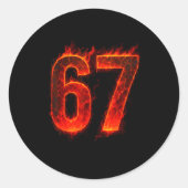 67 Flame Number Six Seven Meme 67 Kid Runder Aufkleber (Vorderseite)