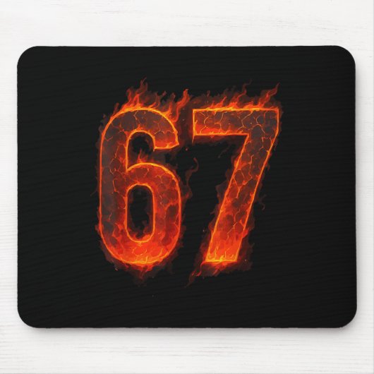 67 Flame Nummer Sechs Sieben Meme 67 Kid _1 Mousepad (Vorne)