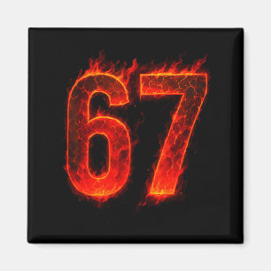 67 Flame Nummer Sechs Sieben Meme 67 Kid Magnet
