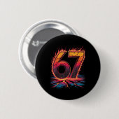 67 Flame Nummer Sechs Sieben Meme 67 Kind Button (Vorne & Hinten)