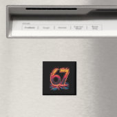 67 Flame Nummer Sechs Sieben Meme 67 Kind  Magnet (In Situ (Geschirrspüler))