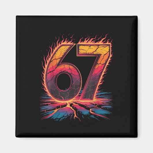 67 Flame Nummer Sechs Sieben Meme 67 Kind  Magnet (Vorne)