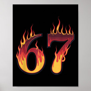 67 Flammen Lustige Sechs Sieben Gen Alpha Meme Sla Poster