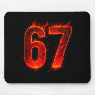 67 Flammenzahl Sechs Sieben Meme 67 Kind  Mousepad