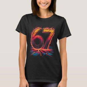 67 Flammenzahl Sechs Sieben Meme 67 Kind  T-Shirt