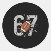 67 Football Six Seven 6 7 Meme Playful Fball Fans  Runder Aufkleber (Vorderseite)