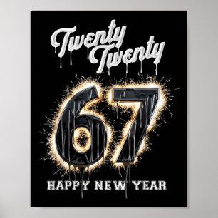 67 Frohes Silvester Sechs Sieben Lustig 2026 Gehir Poster