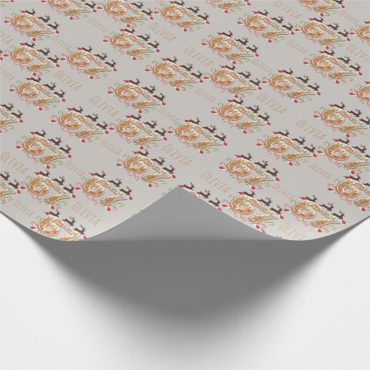 67 Funny 6 7 Six Seven Reindeer Cookie Holiday Geschenkpapier (Ecke)
