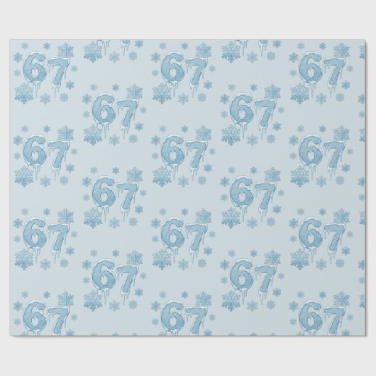 67 Funny 6 7 Six Seven Snowflake Christmas Winter Geschenkpapier (Flach)