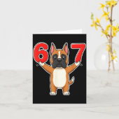 67 Funny Boxer Dog Six Seven 6-7 Meme Gen Z Humor  Karte (Gelbe Blume)