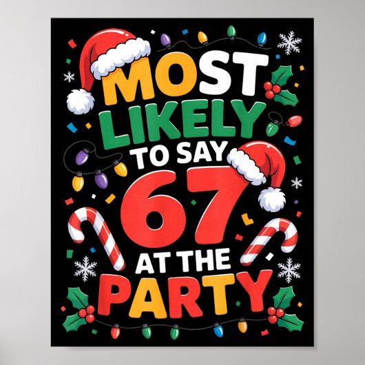 67 Funny Christmas Meme Most Likely To Say 67 At T Poster (Vorne)