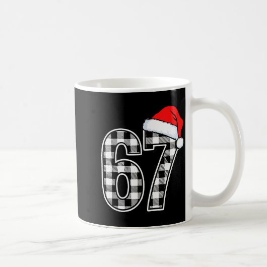 67 Funny Christmas Plaid Kids Xmas 6 7 Kaffeetasse (Rechts)